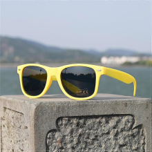 (Yellow) Vazrobe White Sunglasses Women Male Classic Design Plastic Sun Glasses for Adult Red Black Yellow Purple Frame
