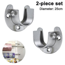 (25mm) Lot de 2 supports de tringle de penderie en acier inoxydable, robustes, avec bride en forme de U et vis pour support de penderie ou de douche.