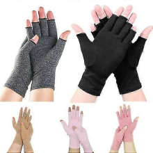 (grey, M) Anti-Arthritis-Kompressionshandschuhe, fingerlos, stützend, rheumatoide Schmerzlinderung