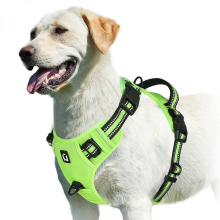 (light green, L) No Pull Dog Harness, Adjustable Soft Padded Pet Vest with Easy Control Handle