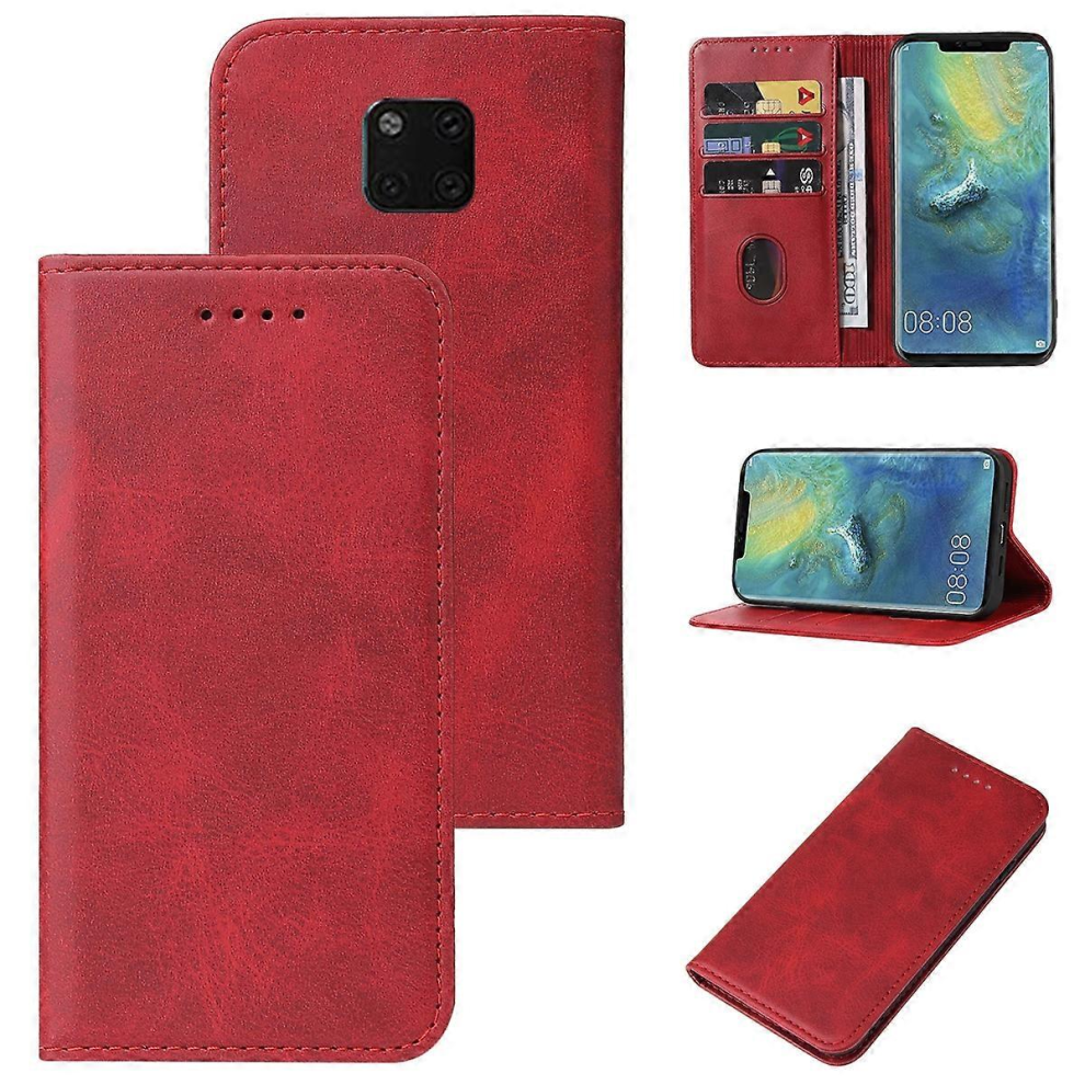 (Red) For Huawei Mate 20 Pro Magnetic Closure Leather Phone Case Red 5996097027417