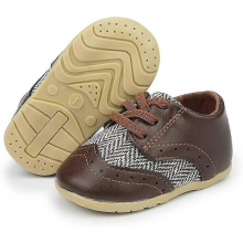 (Cdark Brown, 18-24 Months Toddler) Oxford shoes for infant boy with breathable leather