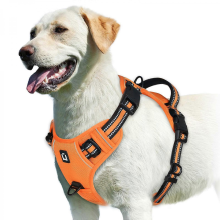 (Orange, XL) Anti-Zug-Hundegeschirr, verstellbare, weich gepolsterte Haustierweste mit leicht zu bedienendem Griff