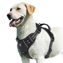 (black, XL) No Pull Dog Harness, Adjustable Soft Padded Pet Vest with Easy Control Handle