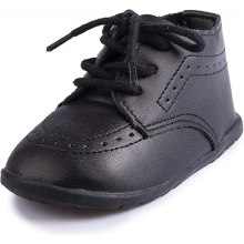 (Ablack, 0-6 Months Infant) Oxford shoes for infant boy with breathable leather