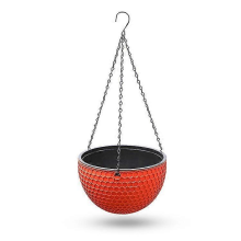 (orange, L) 2 Pcs Hanging Flower Pot Basket, Round Hanging For Indoor And Outdoor Plants