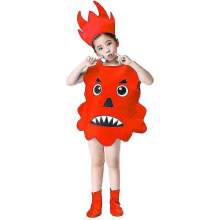 (Red, 160cm) Children's Tooth Modeling Clothing Bacteria War Program Drama Performance Toothbrush Props Kindergarten
