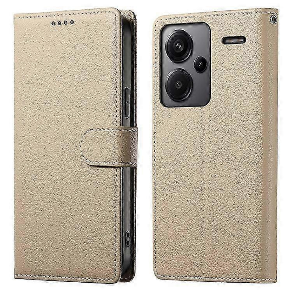 (Apricot) Compatible For Xiaomi Redmi Note 13 Pro+ 5G Stand Case Litchi Texture Leather Wallet Phone Cover Magnetic Snap 5996097031032