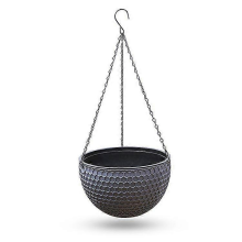 (grey, M) 2 Pcs Hanging Flower Pot Basket, Round Hanging For Indoor And Outdoor Plants