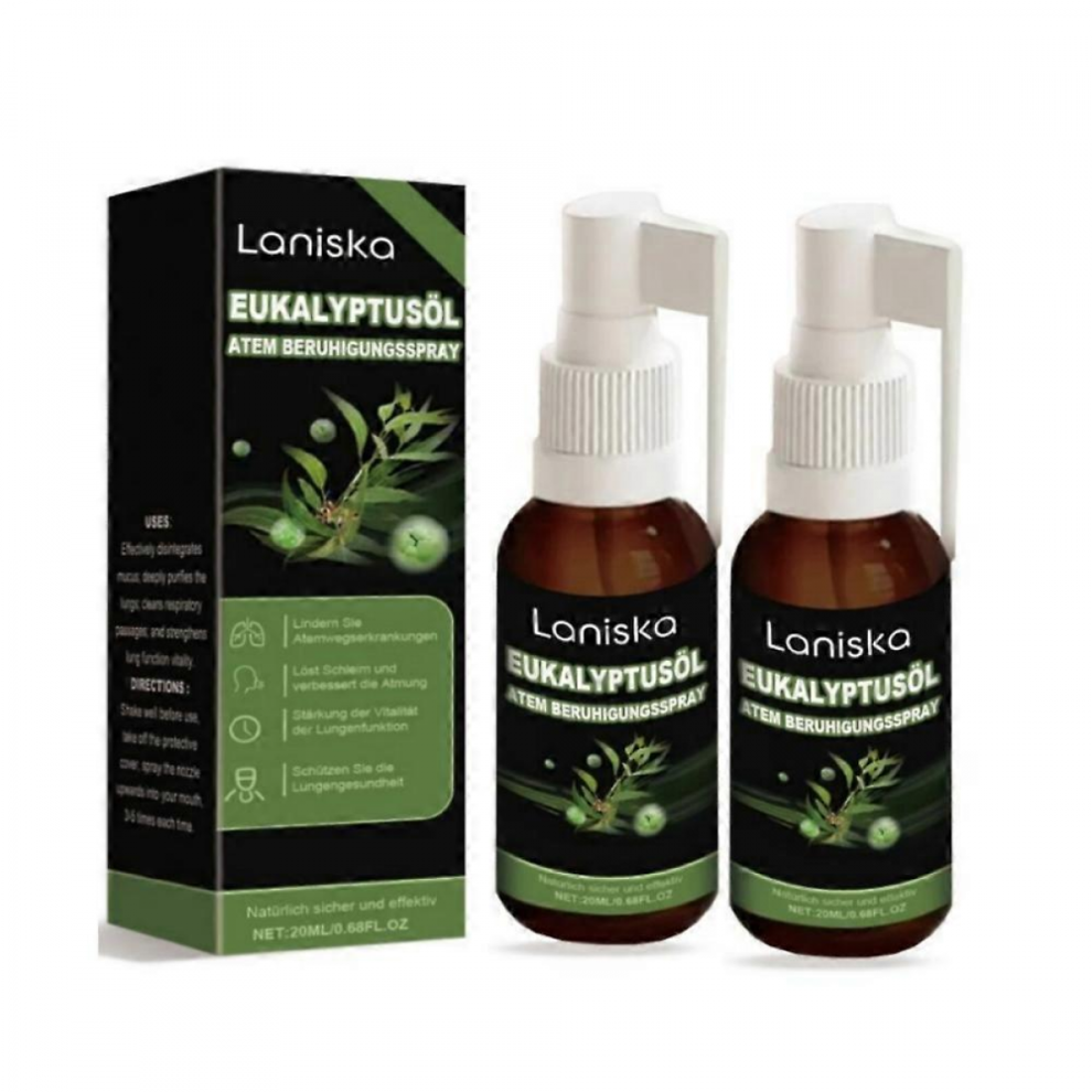 Blue (2Pcs) Herbal Lung Cleanse Spray Reduce Cough Sore Itchy Throat Inflammation Relief Breathing Difficulties Quit Smoking Lung Detox Mist
