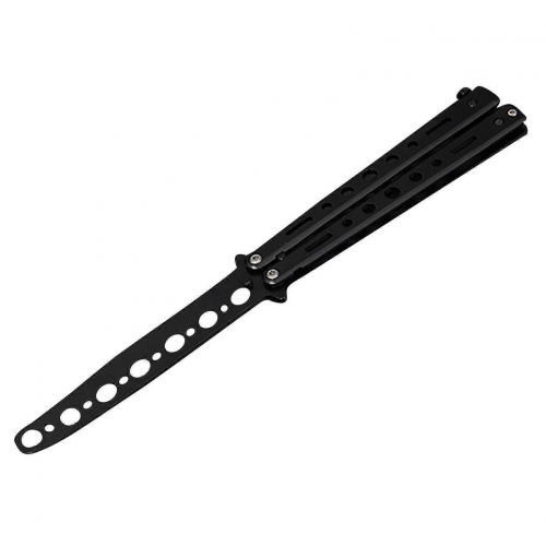 (Black) Not Sharpened Butterfly Cutter Easy To Carry Learning Simulation Tools High Hardness Mini Folding Cutter For Practicing Qinhai
