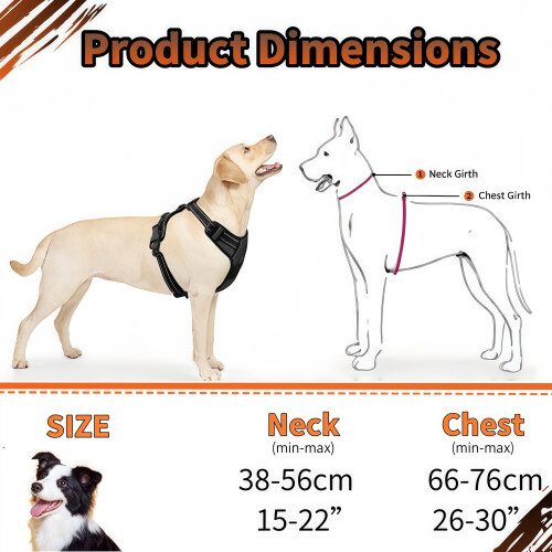 Adjustable No Pull Dog Harness with 5ft Leash for Pets (Orange) 1
