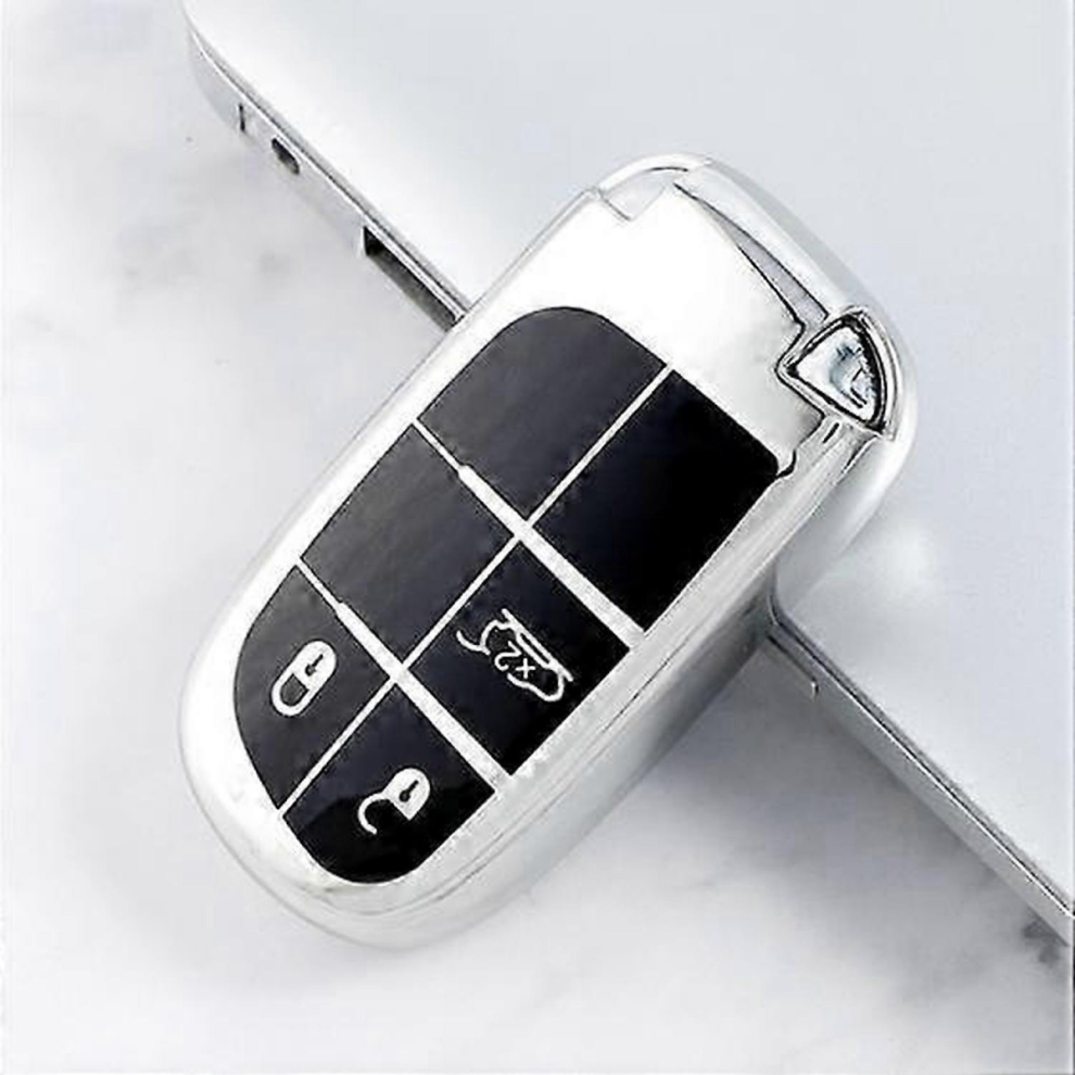 (, 3 Buttons) Car 5Buttons Key Cover Case Holder For Jeep Renegade Compass Grand Cherokee For Chrysler 300C Wrangler Dodge Fiat Accessories White 5996097020579