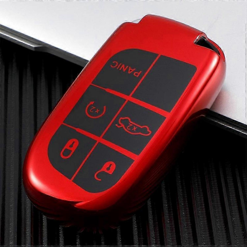 (, 5 Buttons) Car 5Buttons Key Cover Case Holder For Jeep Renegade Compass Grand Cherokee For Chrysler 300C Wrangler Dodge Fiat Accessories Red 5996097020555