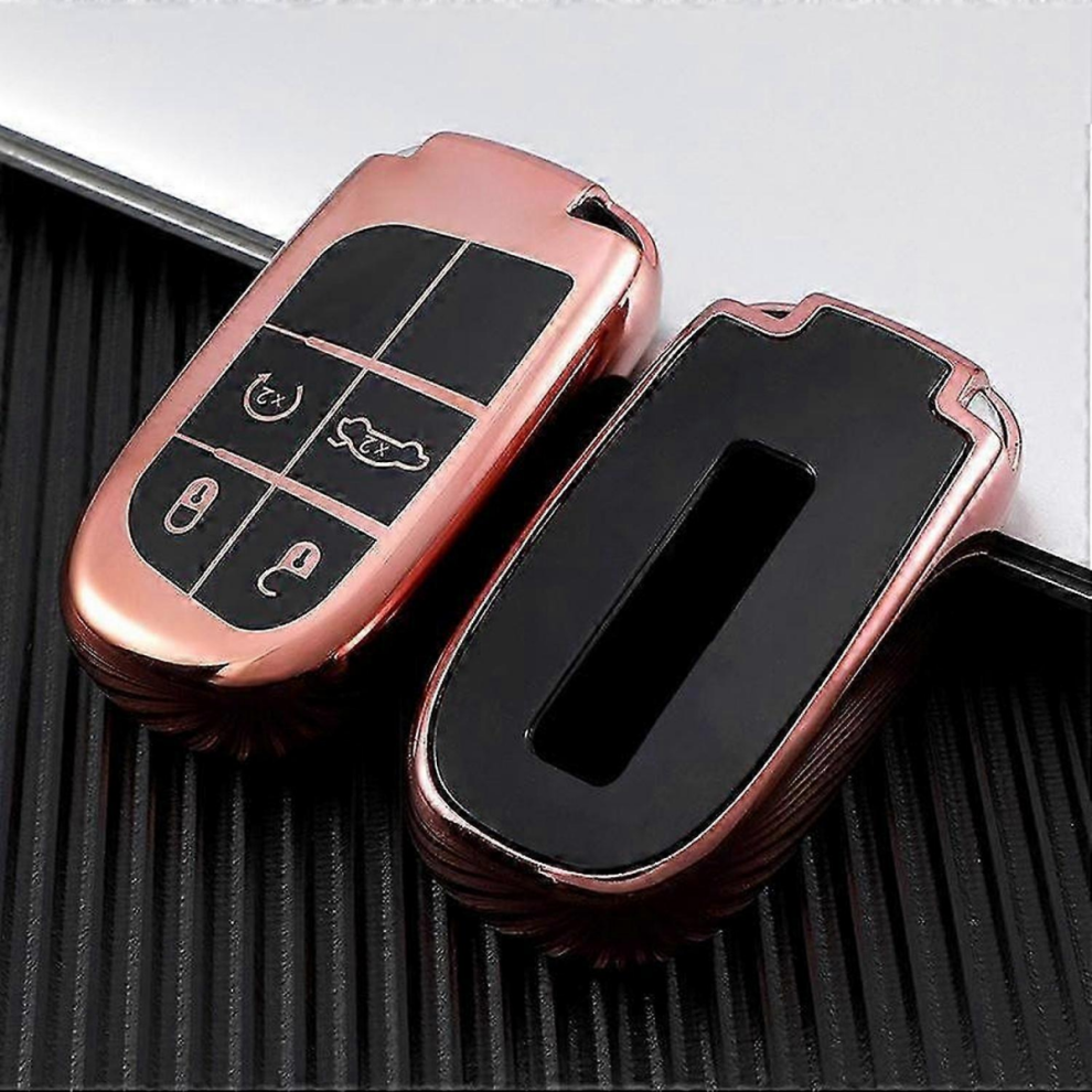 (, 4 Buttons) Car 5Buttons Key Cover Case Holder For Jeep Renegade Compass Grand Cherokee For Chrysler 300C Wrangler Dodge Fiat Accessories Pink 5996097020500