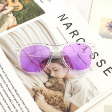 (clear purple) Vazrobe White Sunglasses Women Male Classic Design Plastic Sun Glasses for Adult Red Black Yellow Purple Frame