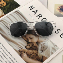 (clear black) Vazrobe White Sunglasses Women Male Classic Design Plastic Sun Glasses for Adult Red Black Yellow Purple Frame