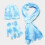 Σετ κασκόλ και γαντιών Tie Dye Knit, αντιανεμικό σε κρύο καιρό, σετ 3 τεμαχίων για σκι, 7