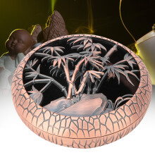 Classical Porcelain Incense Burner Coil Holder | 8.5cm Diameter, Bamboo Option
