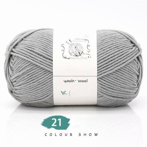 Χειροποίητο Πλεκτό Νήμα #2Smoky Gray, 1Pc=100G Χειροποίητο Βαμβακερό Νήμα Μαλακό Νήμα 1