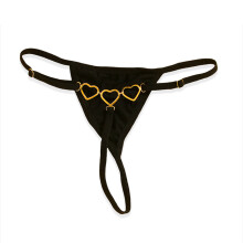(One Size, Black) Women Heart Waist Chain Thongs Cute Summer Beach Rave G String T-Back Low Waist Panties