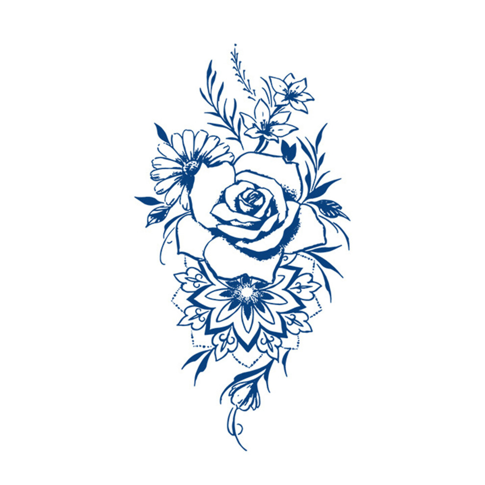 (11cm*18cm*1cm, Violet 1) Men Women Temporary Tattoos Long Lasting Realistic Letter Moon Waterproof Tattoo Stickers for Body Arms Thighs