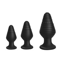 (One Size, Black) Silicone Anal Plug Adult G-spot Pleasure Anal Butt Plug Couple Toys for Adult Pleasure
