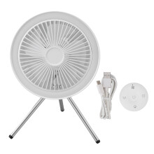 Ventilator cu lumină de camping cu vânt cu 3 viteze și lumină pe 2 niveluri