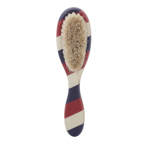 Beard Brush Men Barber Soft Cleaning Styling Tool with Striped Handle Portable 1