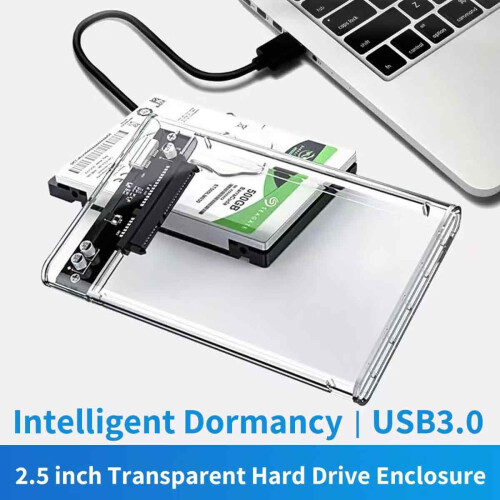 Φορητή θήκη σκληρού δίσκου 2,5 ιντσών USB3.0 σε SATA III, διαφανής θήκη εξαιρετικά 1
