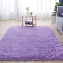 Paars pluche polyester vloerkleed 0,8 x 1,2 m
