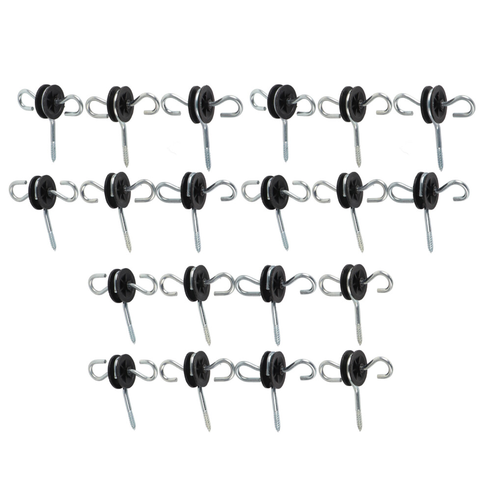 Galvanized Steel Plastic Composite Electric Fence Gate Handle Anchors, Screw-In Insulators Wood Post With Double Hook Conductive Rings For Enhanced 9083649613733