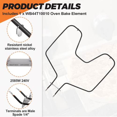 WB44T10010 Bake Element Replacement for GE Spectra Oven Models 1