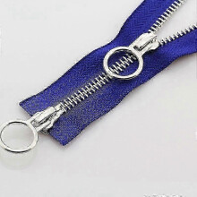 (90cm, royal blue) 70/90cm Metal Zipper Double Slider Round Ring Pull for DIY Sewing Garment Clothing Accessories Craft