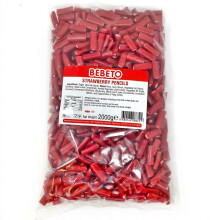 2kg Bebeto Strawberry Pencil Bites Bulk Sweets Bag - Chewy Red Fruit Liquorice