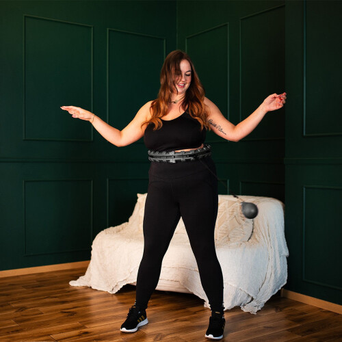 Plus Size Gewogen Hula Hoop, Zwart 2