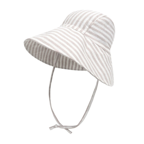 Βαμβακερό σκουφάκι ηλίου για μωρά, προστασία UPF50+ UV, ρυθμιζόμενο φαρδύ γείσο για 1