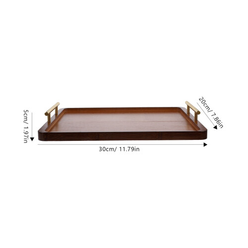 Bandeja rectangular con asa (1 unidad) para servir té y aperitivos. 1
