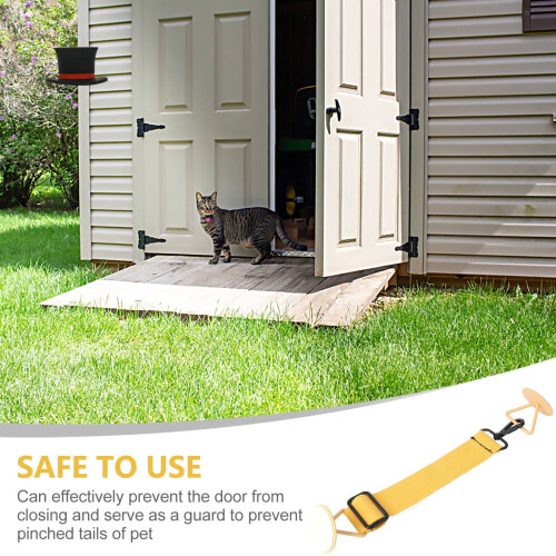 Adjustable Pet Door Strap – Yellow Cloth & Plastic, 1 Pack 2