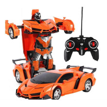 (Orange) Remote Control Transforming Robot Car Toy, Durable Lightweight Car Robot Transformer with Remote, Gift for Kids Children's Day