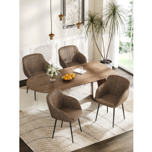 (Dark Brown, Set of 4) GOEURVANT Dining Chairs