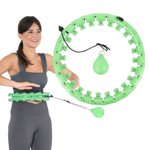 Weighted Hula Hoop, Green, Fitness Exercise Tool 1