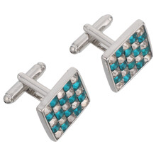 2 Pcs Square Alloy Rhinestone Links Men French Shirt Wedding Suit
