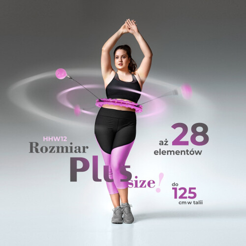 Gewichteter Hula Hoop, Violett, Übergröße, Taillenstütze 2
