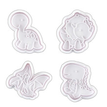 Set de 4 forme de tort fondant în formă de dinozaur