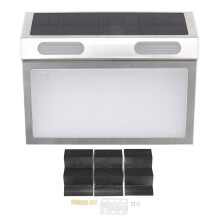 Iluminat exterior eficient energetic, numere de casă cu energie solară cu 3 moduri de temperatură a culorii, indicatoare de adresă din oțel