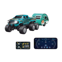 (Blue) Six wheel alloy model rear wheel drive remote control off-road vehicle