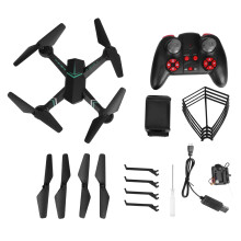 Drone Toy With WiFi FPV Real Time Video Streaming, Foldable RC Quadcopter With Altitude Hold And One Key Start, 3D Flip Drone For Family Fun (Black)