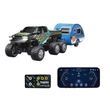 (Black) Six wheel alloy model rear wheel drive remote control off-road vehicle