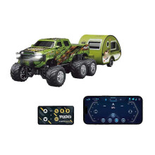 (Green) Six wheel alloy model rear wheel drive remote control off-road vehicle